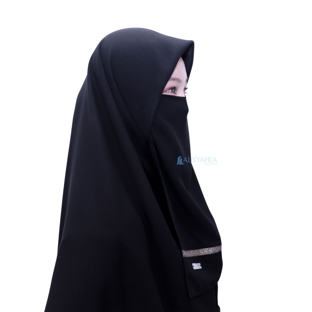 Alsyahra Exclusive - Cadar Tali Kiswah Stripe Sifon Silk Jetblack