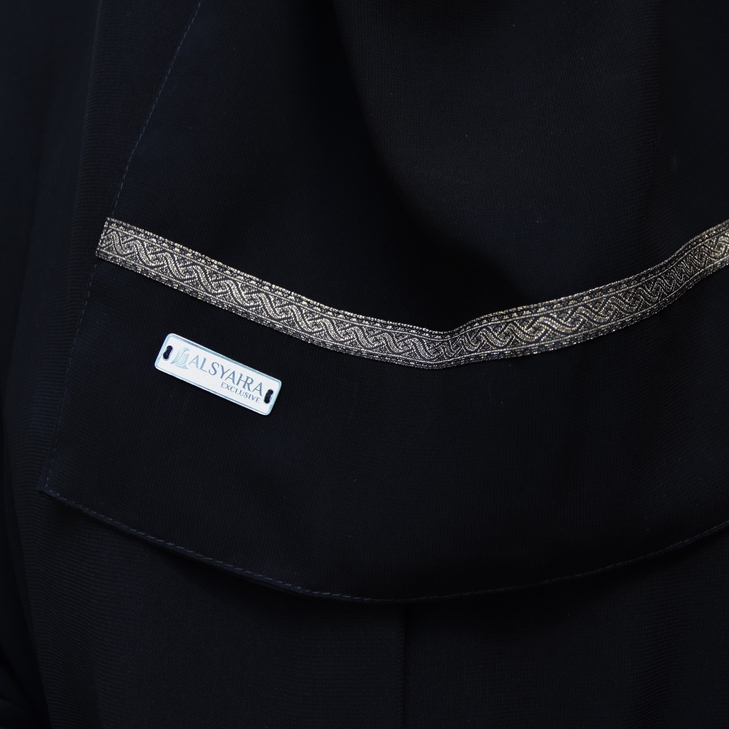Alsyahra Exclusive - Cadar Tali Kiswah Stripe Sifon Silk Jetblack