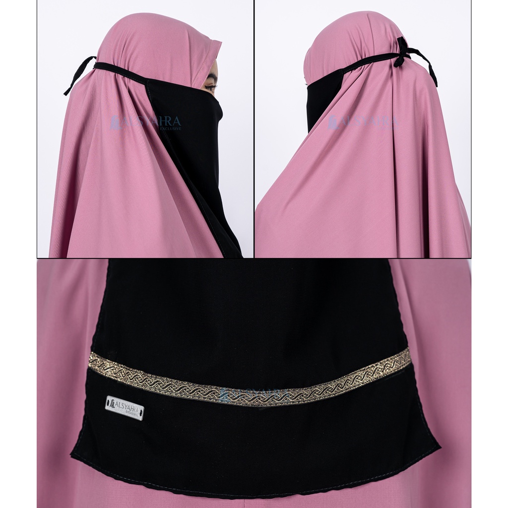 Alsyahra Exclusive - Cadar Tali Kiswah Stripe Sifon Silk Jetblack