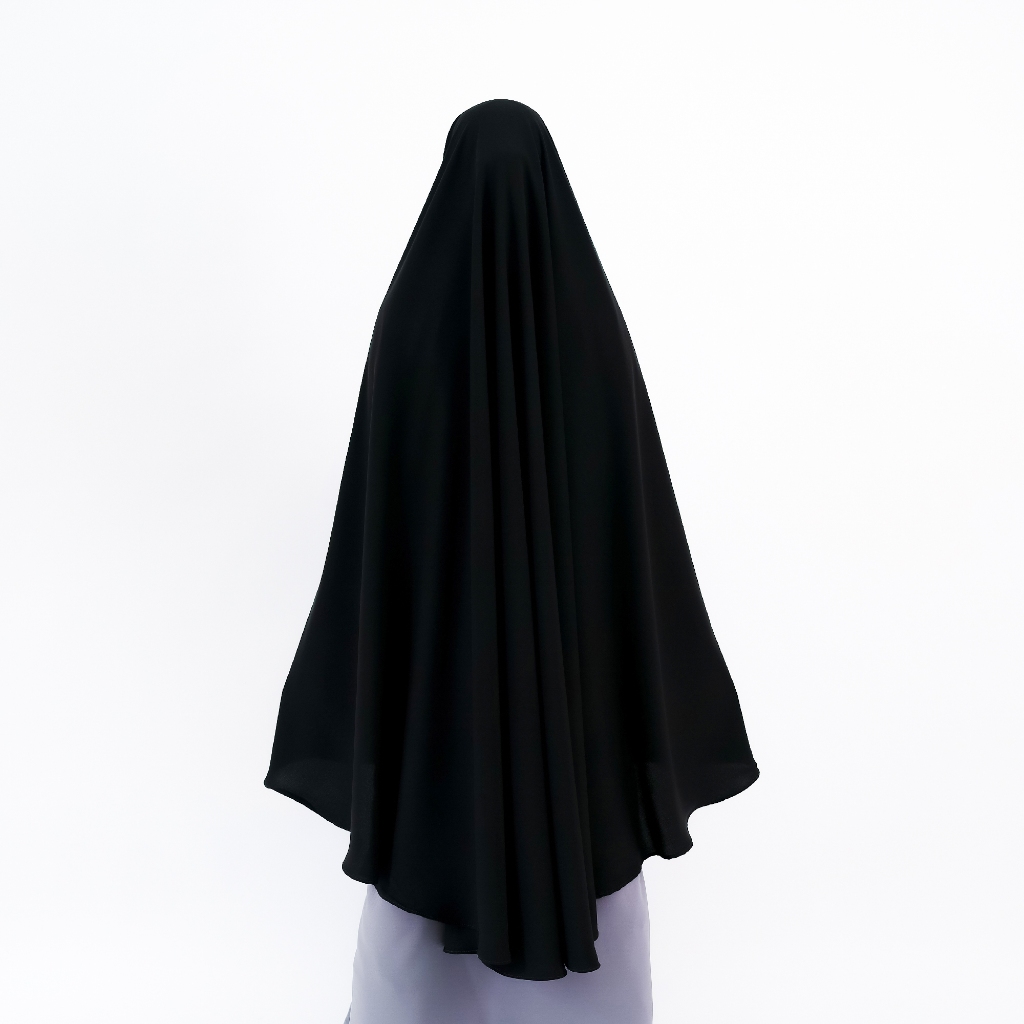Alsyahra Exclusive - Set Khimar Syari Marwah PAD Cadar Tali Jetblack Size XXL