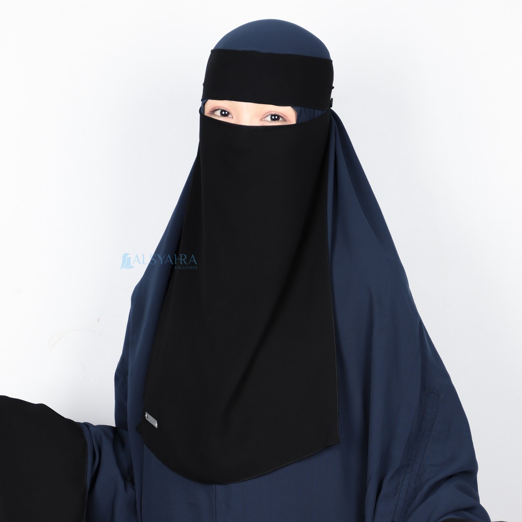 Alsyahra Exclusive Niqab Bandana Raudhah Sifon Silk Jetblack
