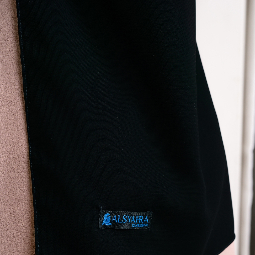 Alsyahra Exclusive - Niqab Bandana Sifon Silk Jetblack Arab