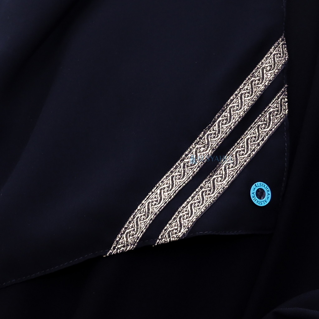Alsyahra Exclusive - Niqab Bandana Kiswah Sifon Silk Jetblack Arab