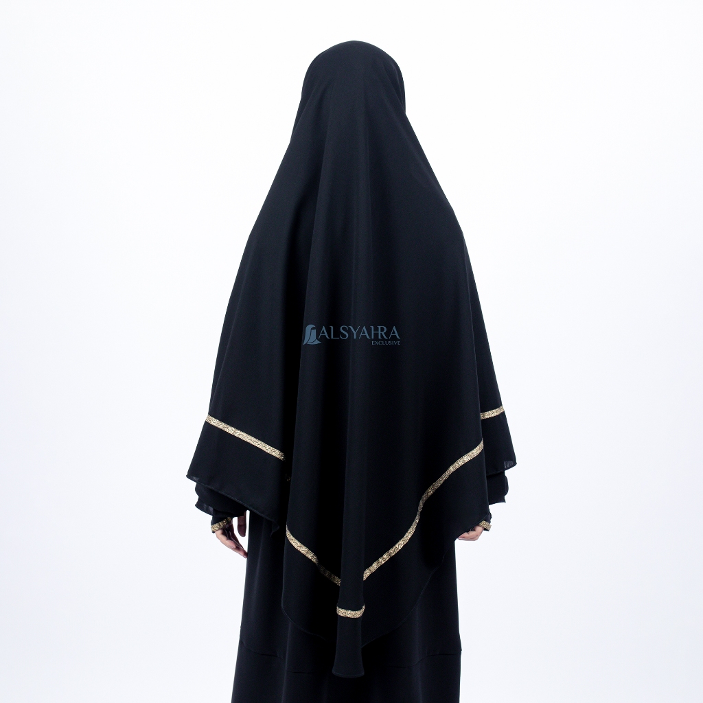 Alsyahra Exclusive - Set Khimar Instan Syari Kiswah Cadar Jetblack