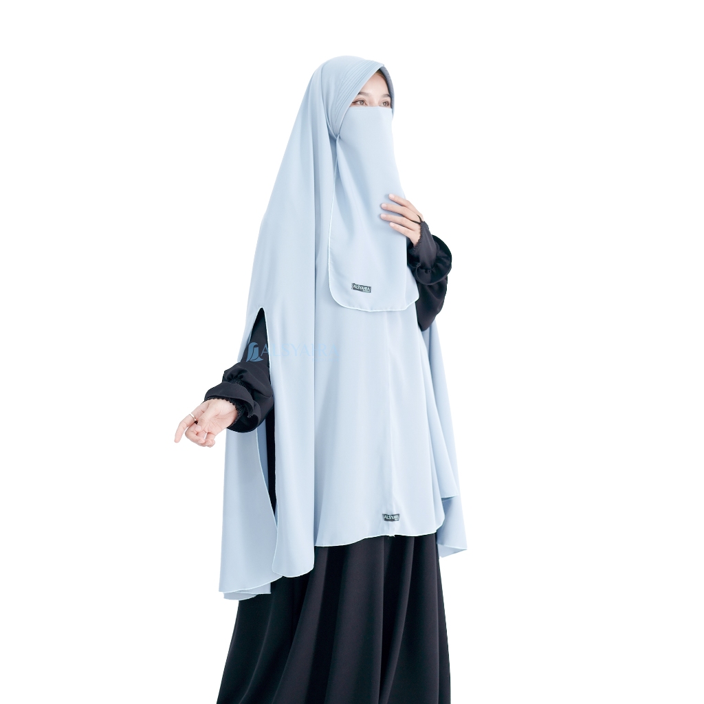Alsyahra Exclusive - Set Khimar Syari Handsplit PAD Cadar Tali WF Premium