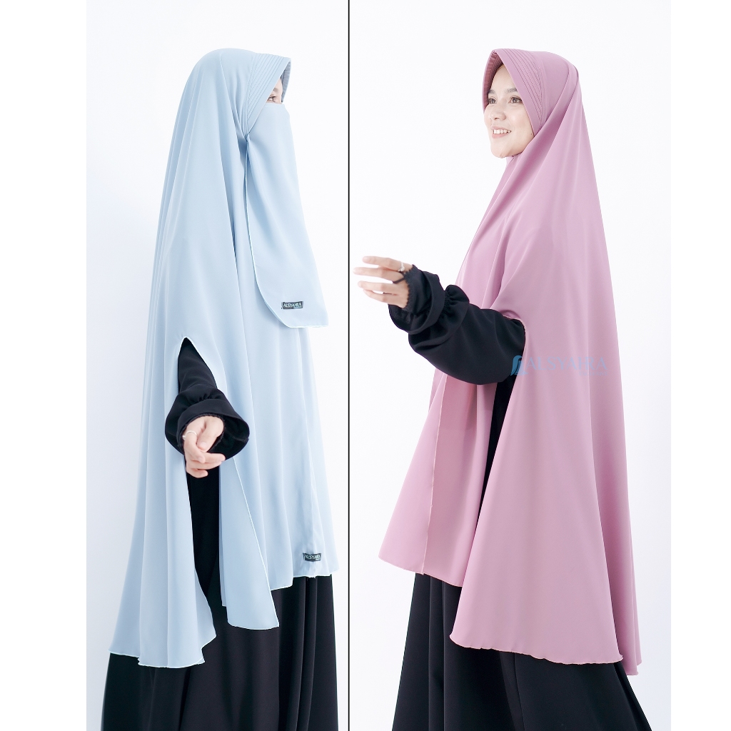 Alsyahra Exclusive - Set Khimar Syari Handsplit PAD Cadar Tali WF Premium