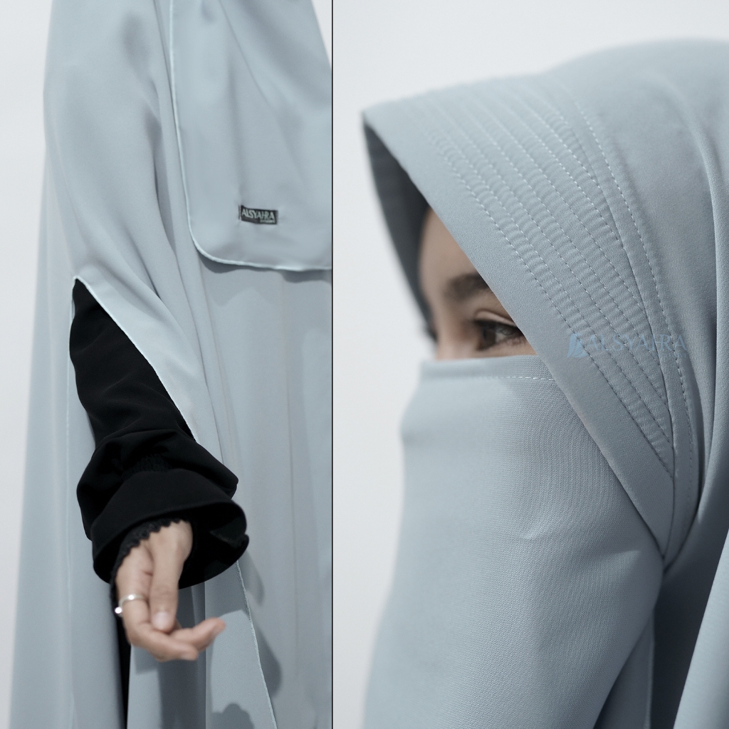 Alsyahra Exclusive - Set Khimar Syari Handsplit PAD Cadar Tali WF Premium